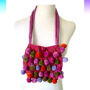 Hand-made colorful handbag purse in Pink by Little Journey, Chicago.